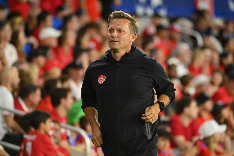 ORLANDO, FLORIDA - JUNE 29: Jesse Marsch, Head Coach of Canada gestures during the CONMEBOL Copa America 2024 Group A match between Canada and Chile at Inter&Co Stadium on June 29, 2024 in Orlando, Florida. (Photo by Julio Aguilar/Getty Images)